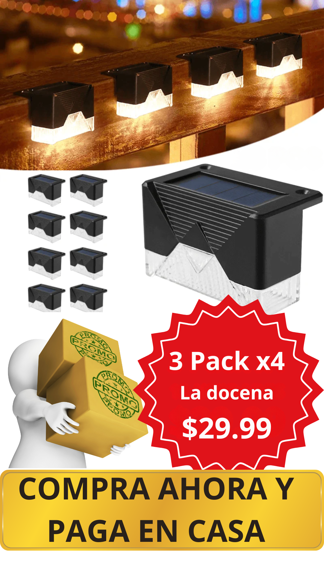 Lampara Solar de borde para exterior.