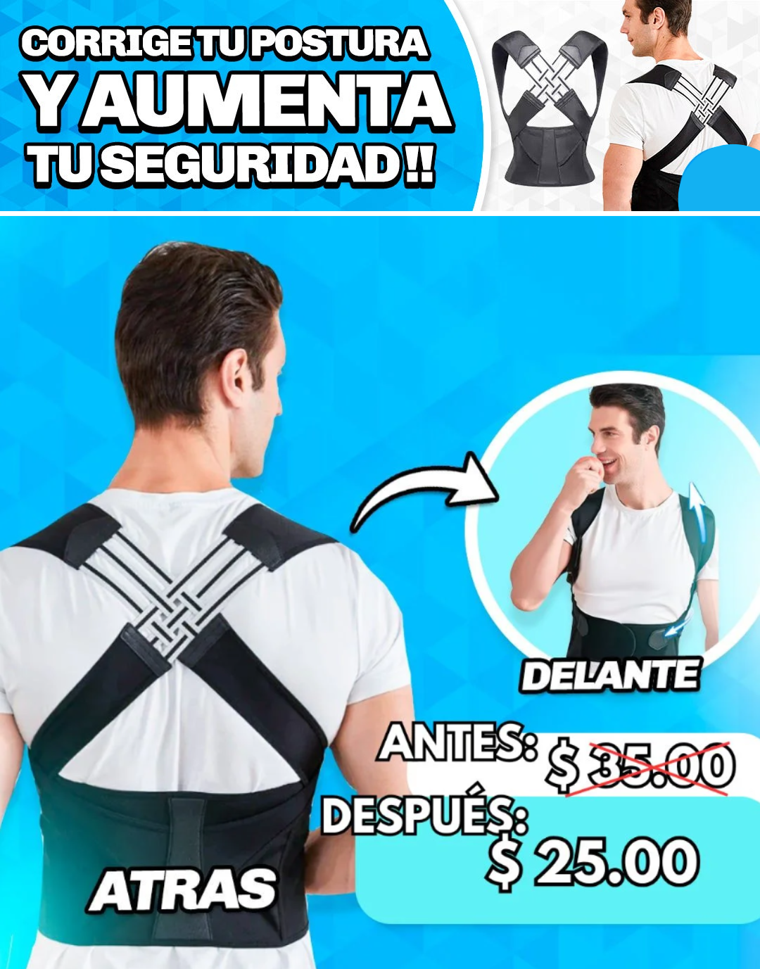 CORRECTOR DE POSTURA, HOMBRE Y MUJERES Y NIÑOS