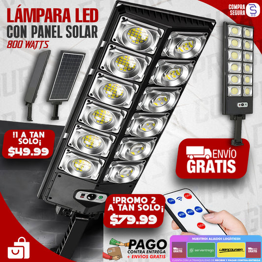 ⚡Lámpara solar de 800 WATTS Para exteriores   💡