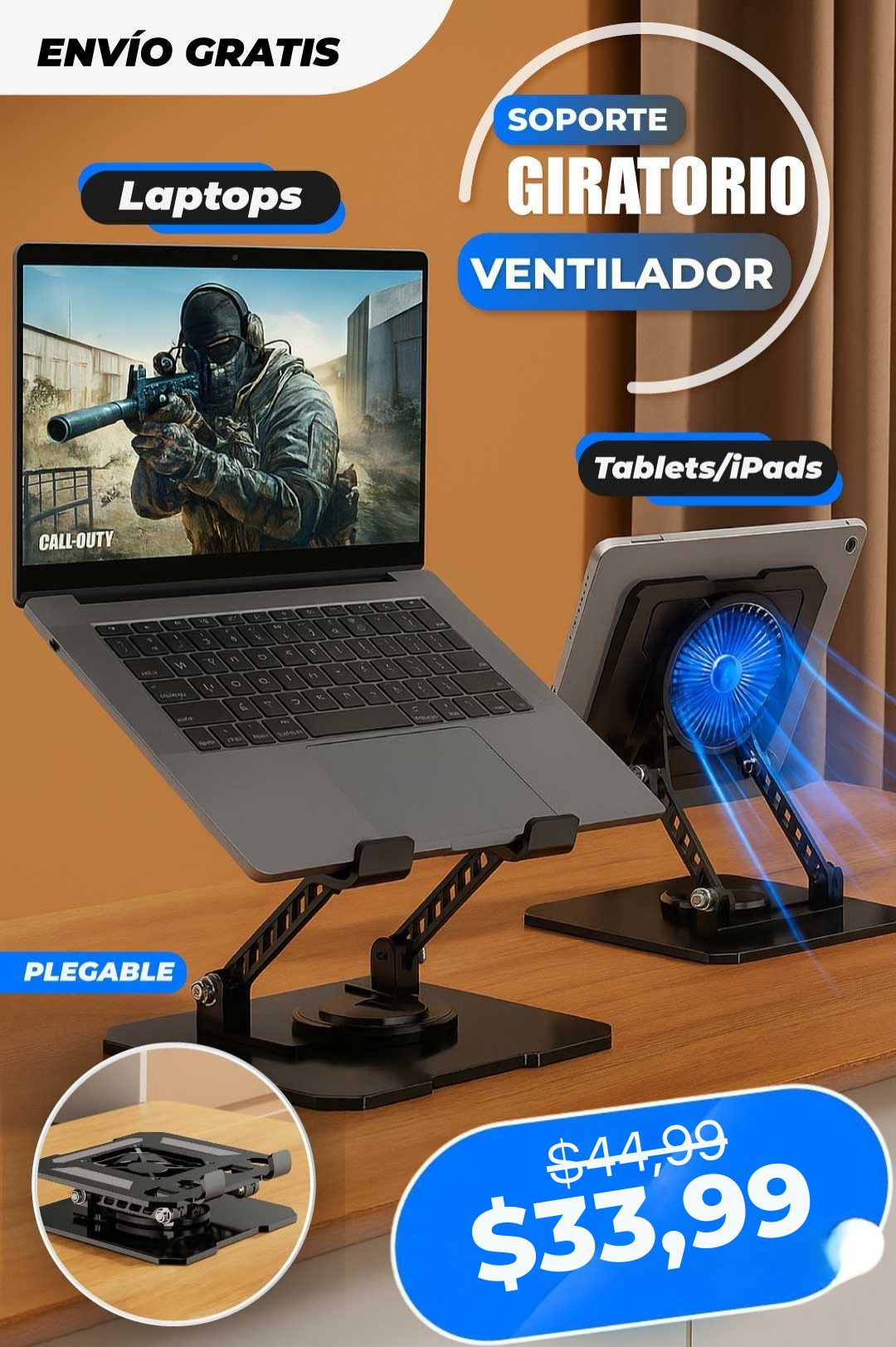 SOPORTE GUIRATORIO CON VENTILADOR