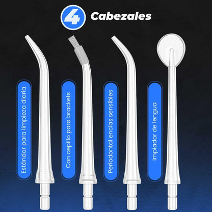 Elimina el 99.9% de la placa y el sarro en solo 1 minuto al día con el Irrigador Dental 4B