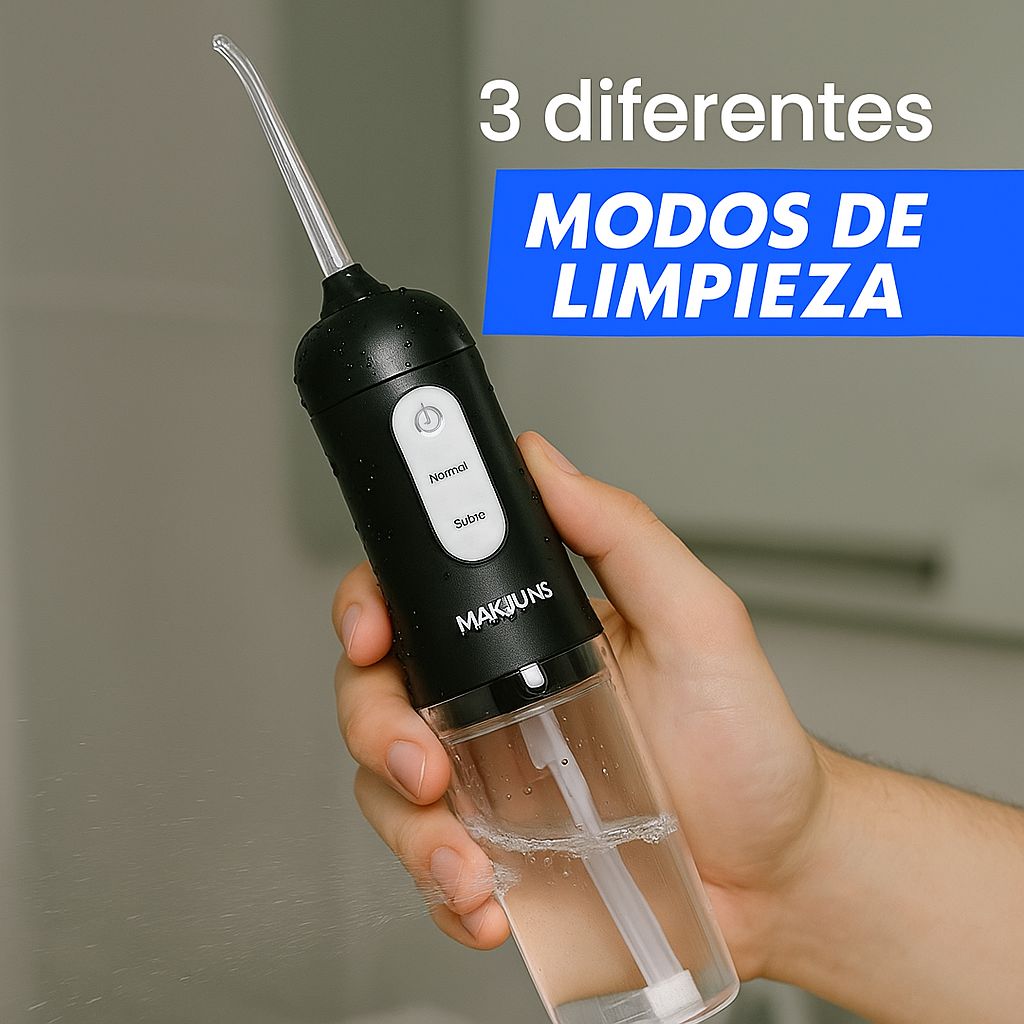 Elimina el 99.9% de la placa y el sarro en solo 1 minuto al día con el Irrigador Dental 4B
